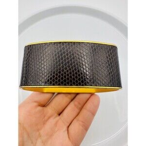 Isabelle Lirakis gold tone square Bracelet leather pattern